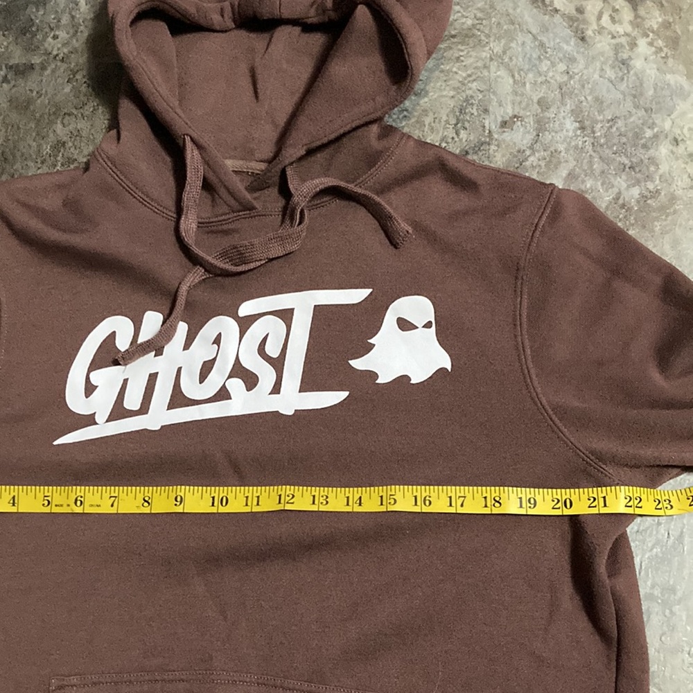 Men’s ‘Ghost’ Hooded Sweatshirt- Brown- (L) - Picture 3 of 6